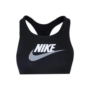 Nike Dri FIT Swoosh Medium support 'Black/White' Sports Bra