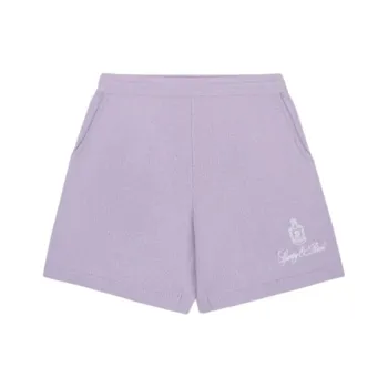 SPORTY & RICH Vendome Cashmere Short 'Soft Lilac/White'
