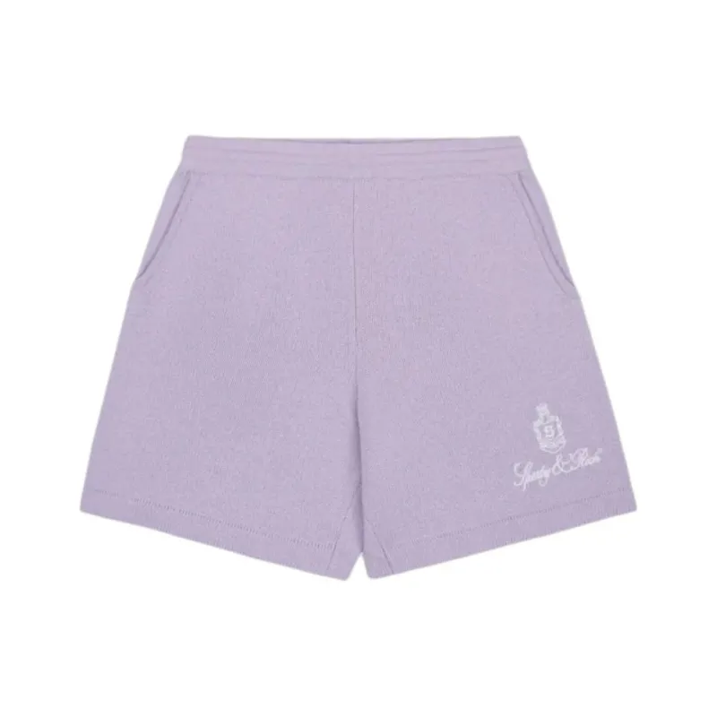 SPORTY & RICH Vendome Cashmere Short 'Soft Lilac/White'-0