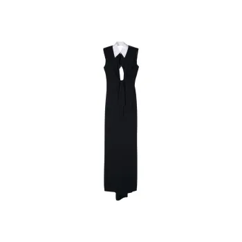 Del Core Collared Draped Gown