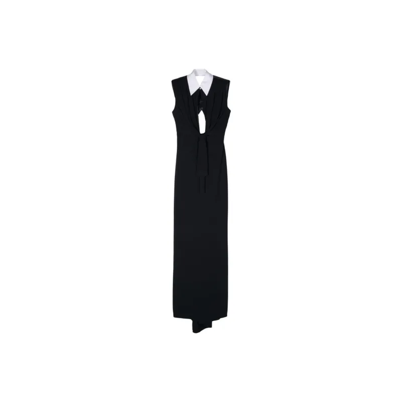 Del Core Collared Draped Gown-0