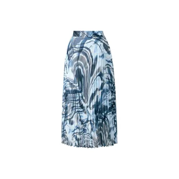 Yan Domain Casual Long Skirts Women's Blue Flower