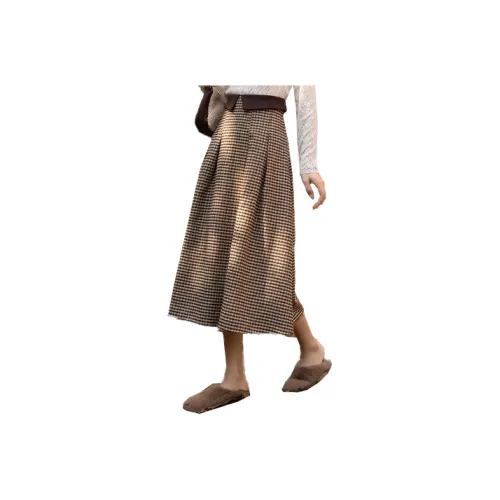 MISHOW Casual Long Skirts Women's Chocolate Coffee