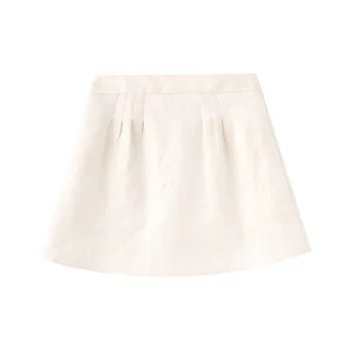 Miss Chipmunk Casual Short Skirts Women's Jacquard White