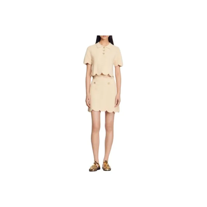 Sandro Casual Short Skirts Women's Beige-0
