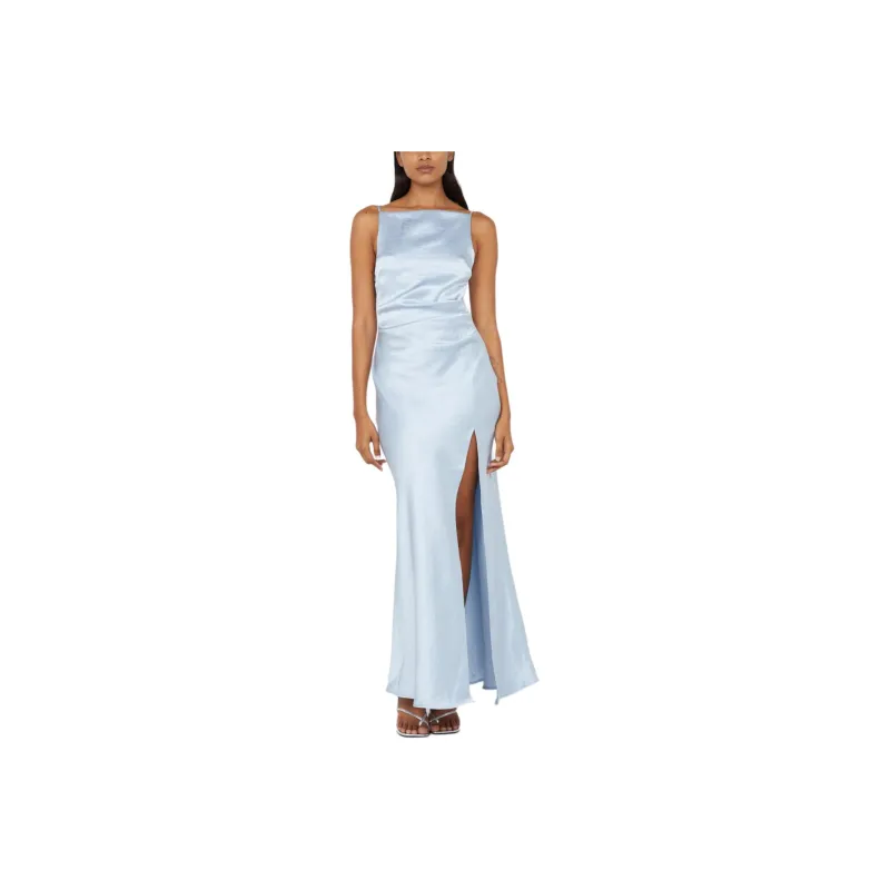 BEC+BRIDGE THE DREAMER MAXI DRESS Slip Dresses Women's Dusty Blue/Gray Blue-0