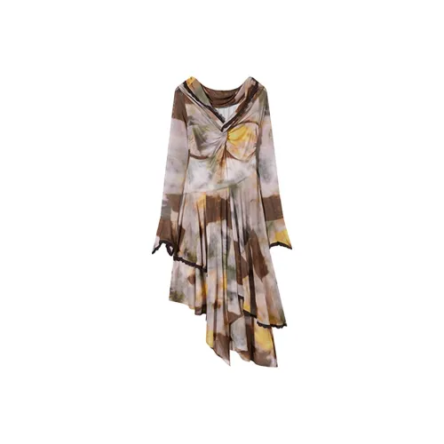 PAZZO Long Sleeved Dress Women's Soft Peach