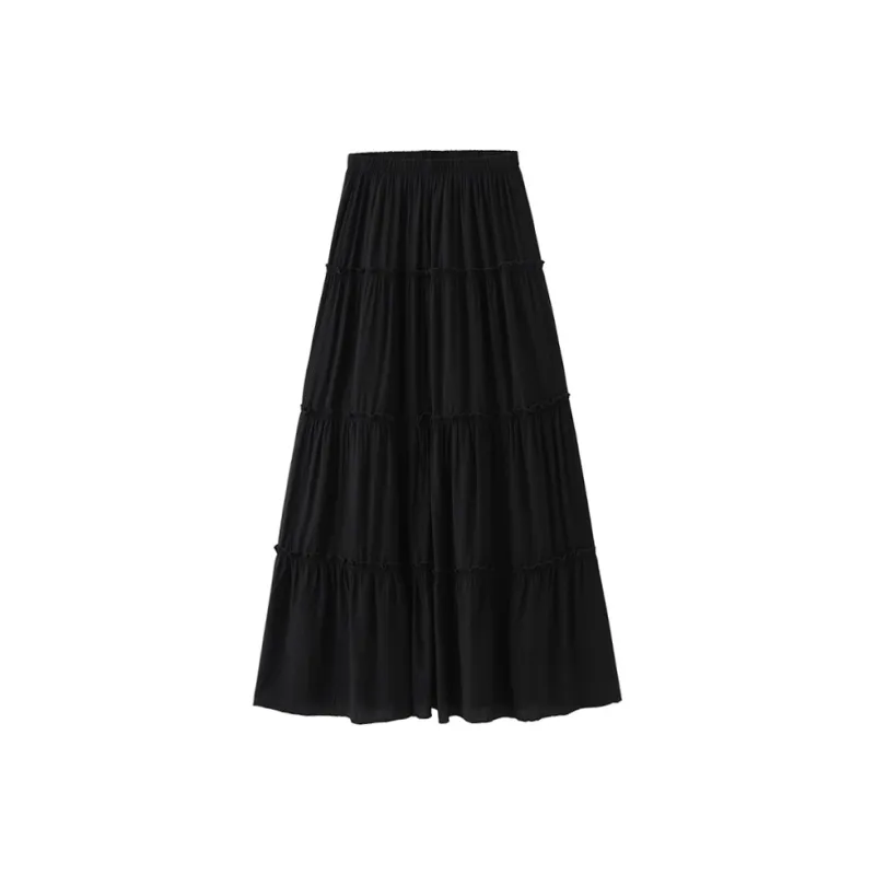 ZAZN Casual Long Skirt Women's White-7