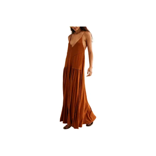 FREE PEOPLE Eros Maxi Slip Dresses Women's Roasted Pecan