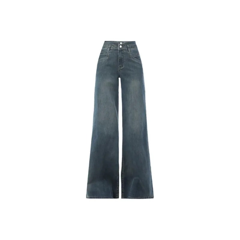 YINLEI Jeans Women's Vintage Blue-0