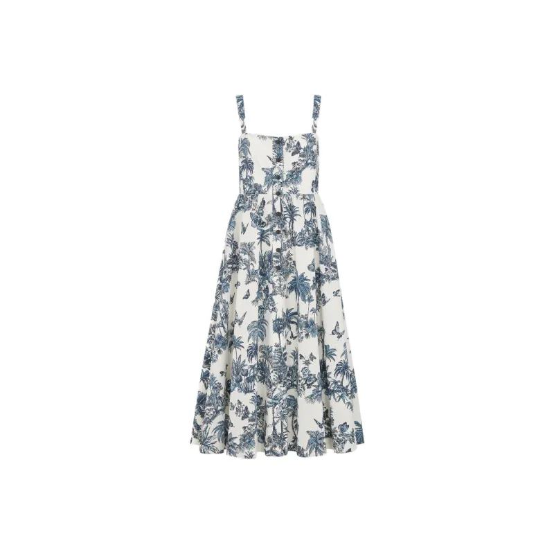 DIOR Dioriviera FW25 Sleeveless Dress Women's Blue White-0