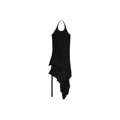 Helmut Lang Leather Puffball Minidress