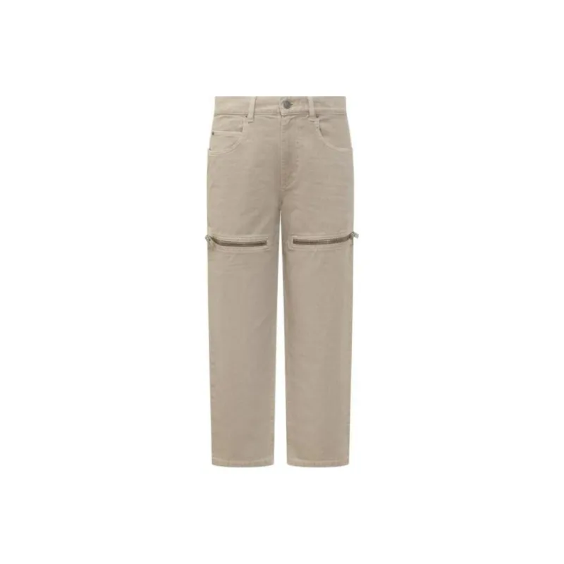 ISABEL MARANT Logo Patch Zip Detailed Jeans-0
