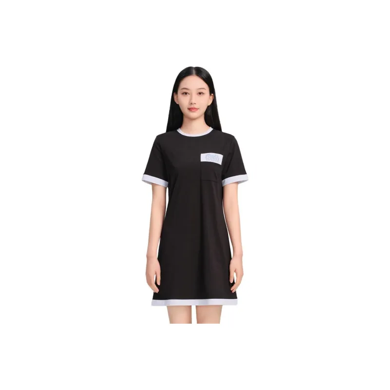 Blood Glitter Short-Sleeved Dresses Women's Black-0