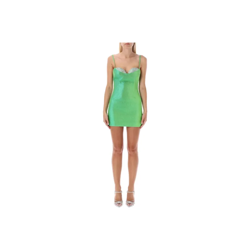 AREA Slip Dresses Women's Green-0