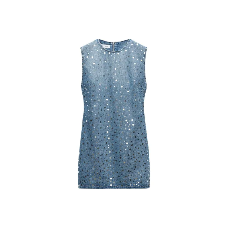 ZARA Sleeveless Dress Women's Light Blue-0