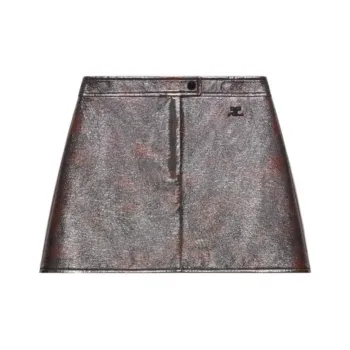 COURREGES Vinyl Mini Skirt 'Havana/Tortoise'