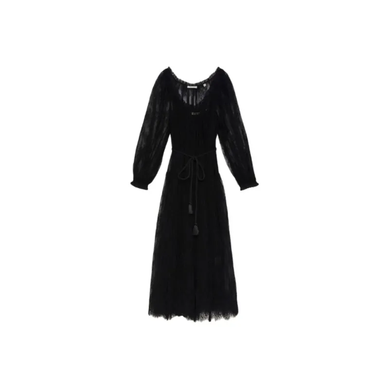 DOEN NEVAEH DRESS Long Sleeved Dress Women's Black-0