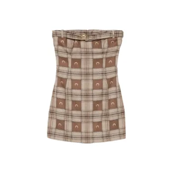 Marine Serre Moon Check jacquard Mini Dress