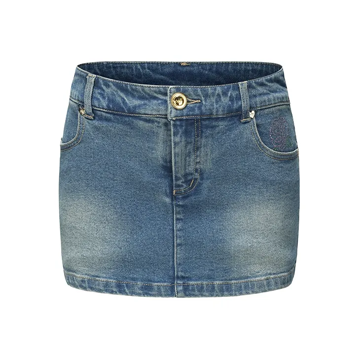 NANA JACQUELINE Denim Short Skirts Women's Denim Blue-0
