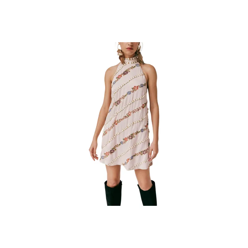 FREE PEOPLE Rene Mini Dress Sleeveless Dress Women's Almost Mauve/near Fuchsia-0