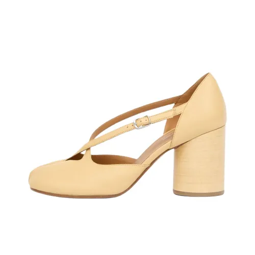 Maison Margiela Tabi Chunky Heel High Heels 8cm Women's Yellow