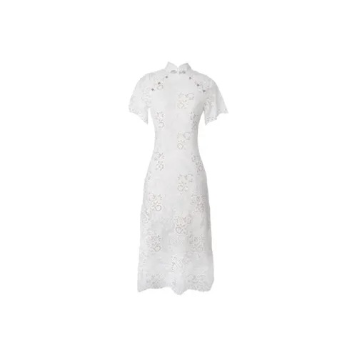 JINYE ORIENTAL Cheongsam Women's Milk Tea White