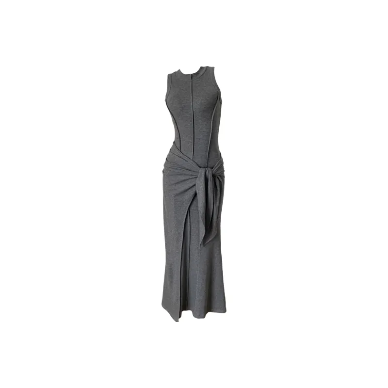 AFGGD Sleeveless Dress Women's Gray-0