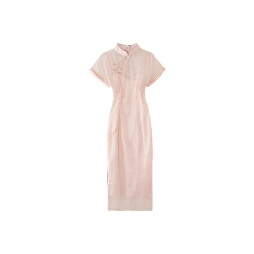 JINYE ORIENTAL Cheongsams Women's Apricot Pink
