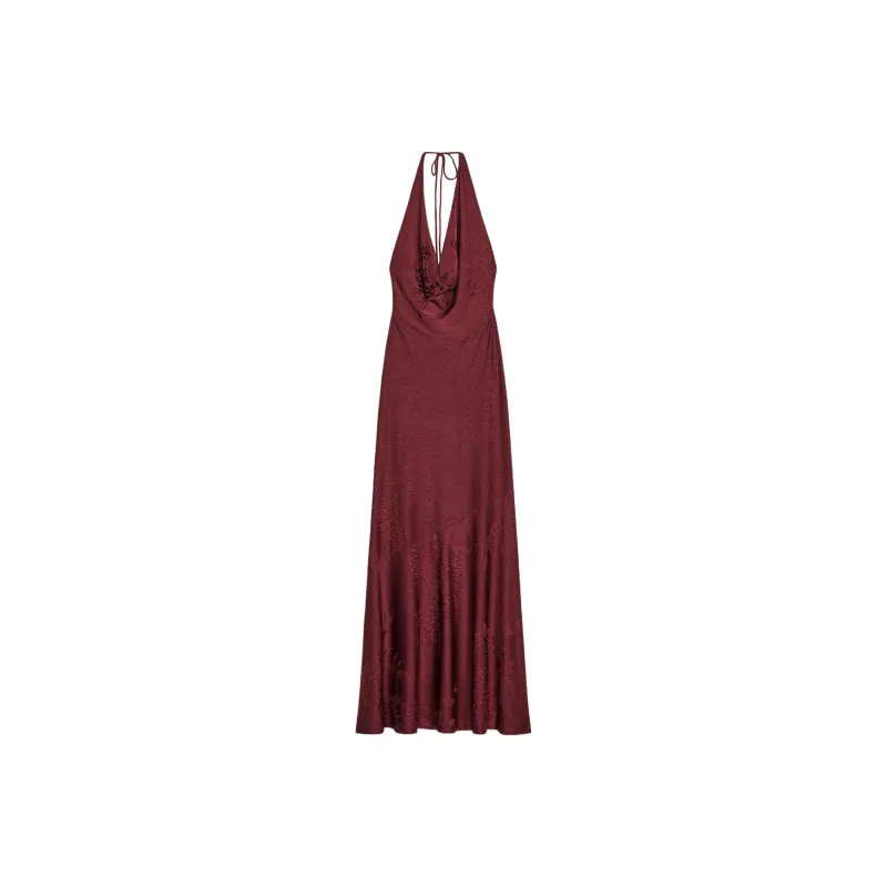 ZARA Sleeveless Dress Women's Dark Red-0