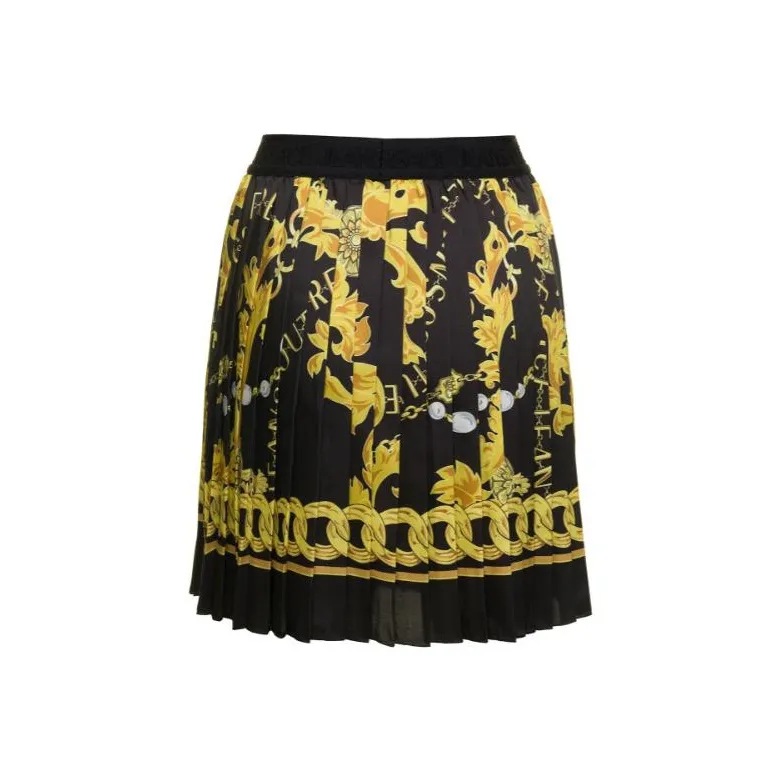 VERSACE JEANS COUTURE Logo print Pleated Miniskirt-0