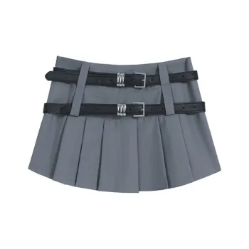 ETSE Casual Short Skirts Women's Light Gray