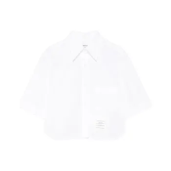 THOM BROWNE Cropped Poplin Shirt