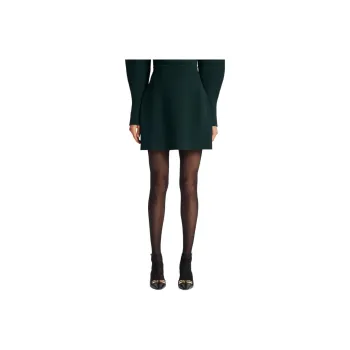SCANLAN THEODORE Crepe Knit Peplum Skirt Casual Short Skirts Women's Dark Green/Dark Green
