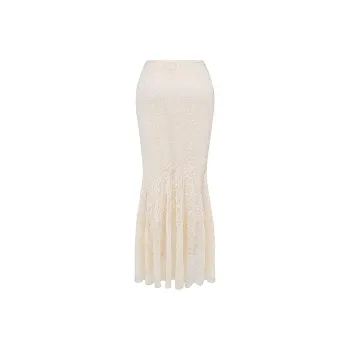 HOUSE OF CB FW23 Therese Collection Casual Long Skirt Women's Vintage Cream