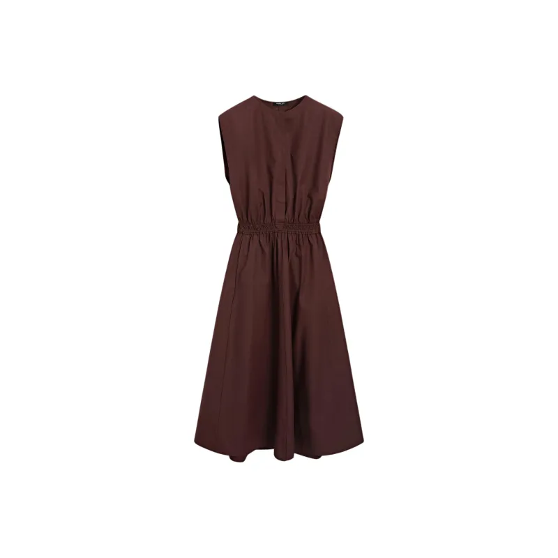 Massimo Dutti Sleeveless Dress Women's Dark Red-0