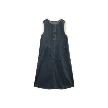 A Paradise For Awakening Sleeveless Dress Women's Denim Blue