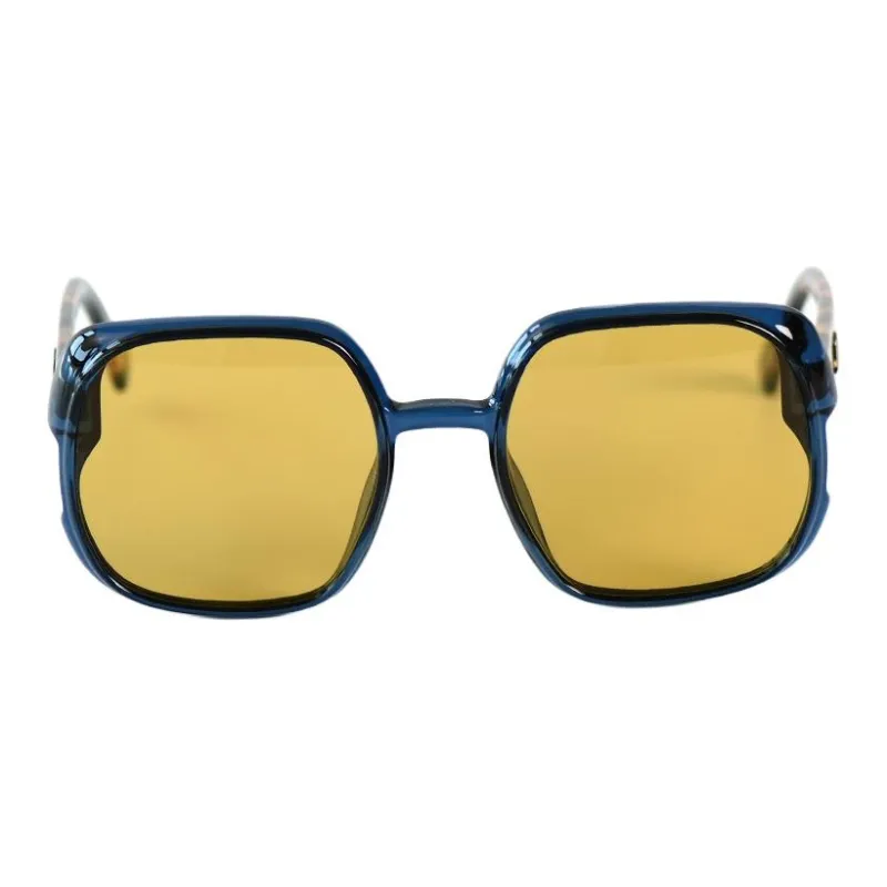 DIOR Plate Frame Square Sunglasses Unisex Blue-1
