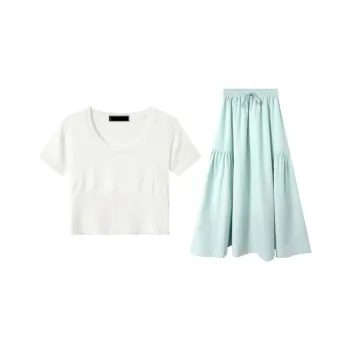 JOSR Skirt Set Women's White+Blue