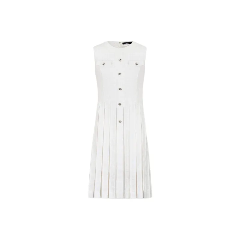 KARL LAGERFELD SS24 Sleeveless Dress Women's White-0