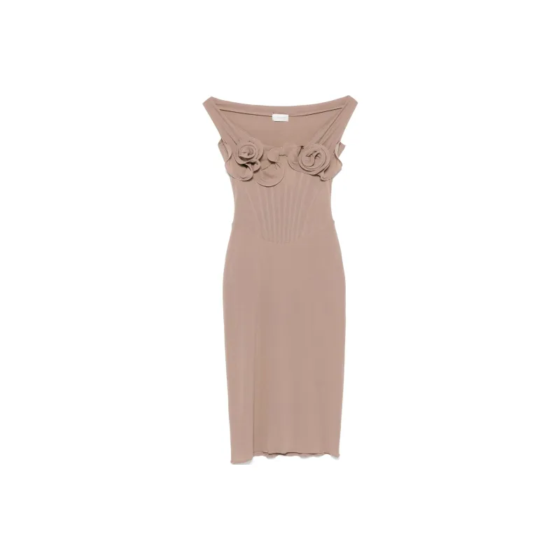 Magda Butrym Rose appliqué Corset Midi Dress-0