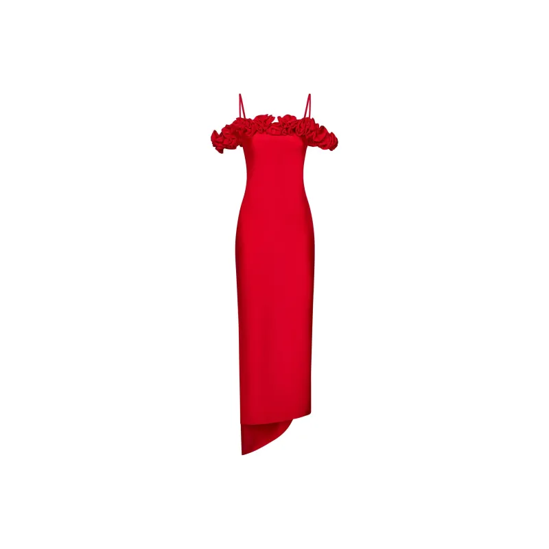 COPERNI Ruffled Drop Shoulder Asymmetric Dress-0