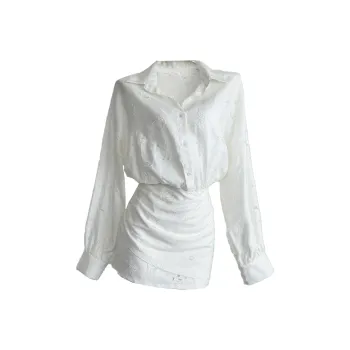 PLANE DRIFT Long Sleeved Dress Women's Moon White