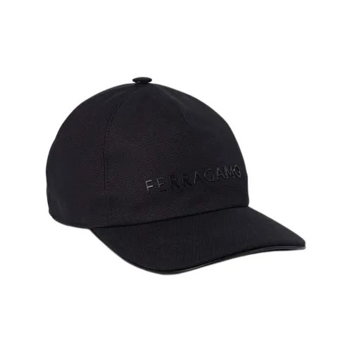 FERRAGAMO Recycled Cotton Baseball Caps Men's Black