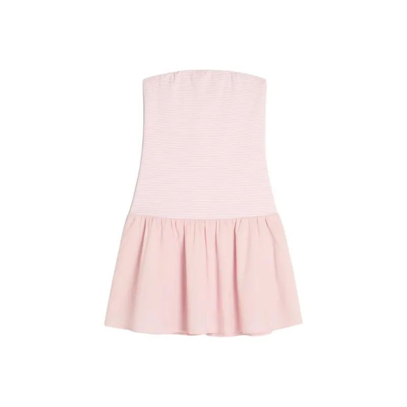 Hollister Sleeveless Dress Women's Light Pink Stripes-0