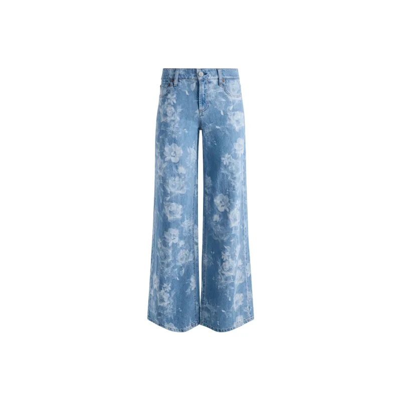 ALICE+OLIVIA Trish Floral-print Wide-leg Jeans-0