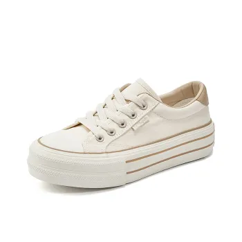 La Chapelle Anti Slip Wear Resistant Low Top Canvas Shoes Women's Beige