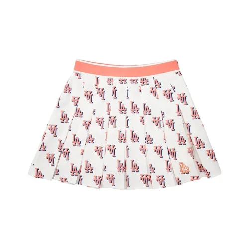 MLB Los Angeles Dodgers Casual Short Skirts Women's Cream