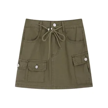 Garbege Denim Short Skirts Women's Army Green