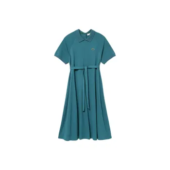 LACOSTE Short Sleeved Dress Women's Emerald